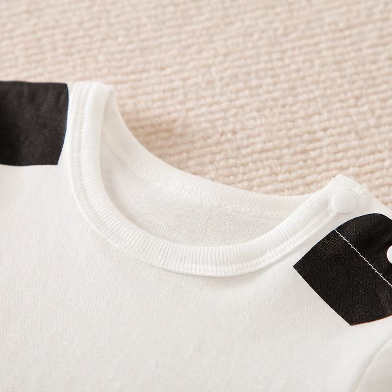 Cuddle Cub – White Bear Print Cotton Romper for Babies