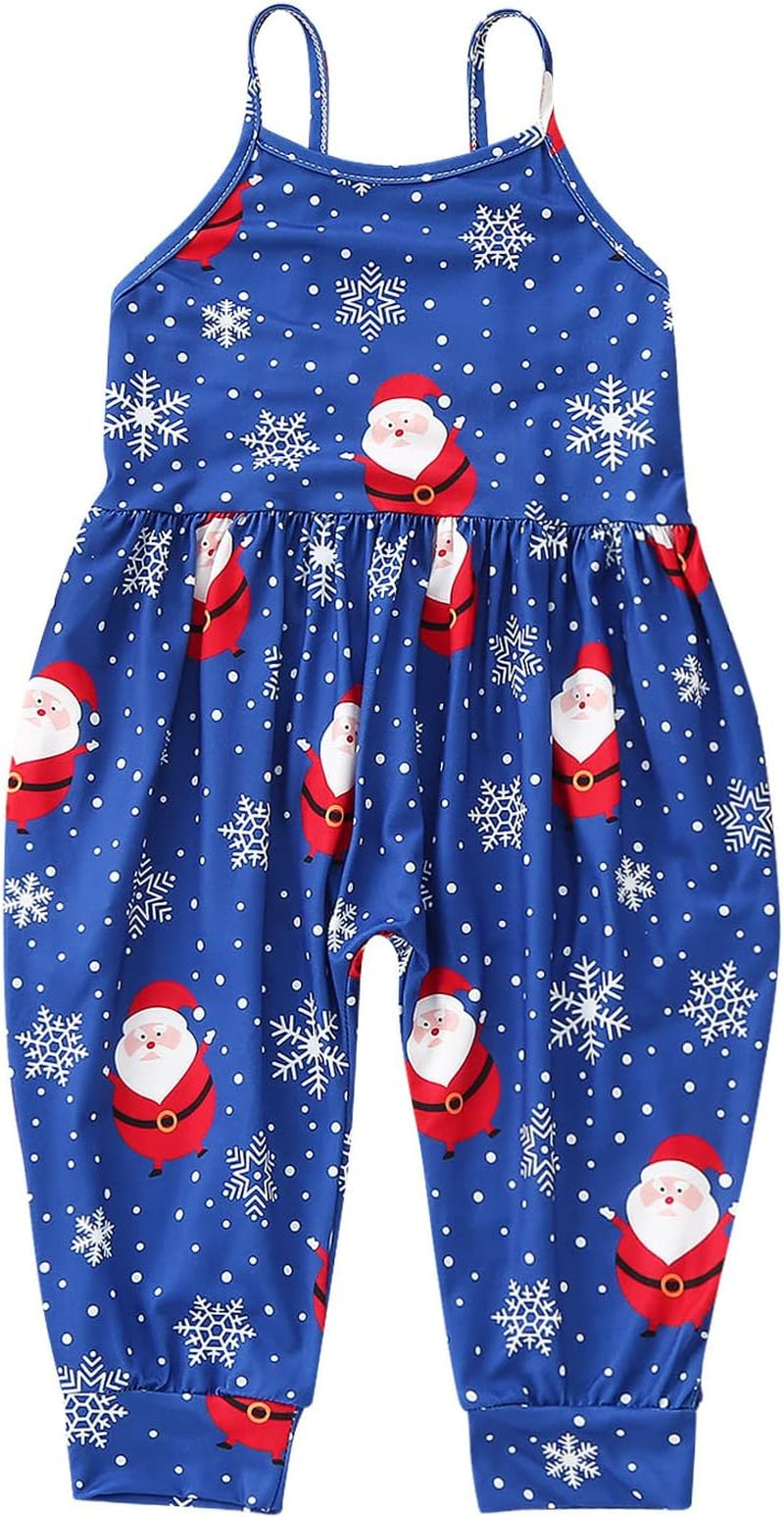 Girls Jumpsuit Toddler Baby Kids Cartoon Christmas Santa Gnome Jumpsuit Strap Romper,Kids One-Piece Clothes L18