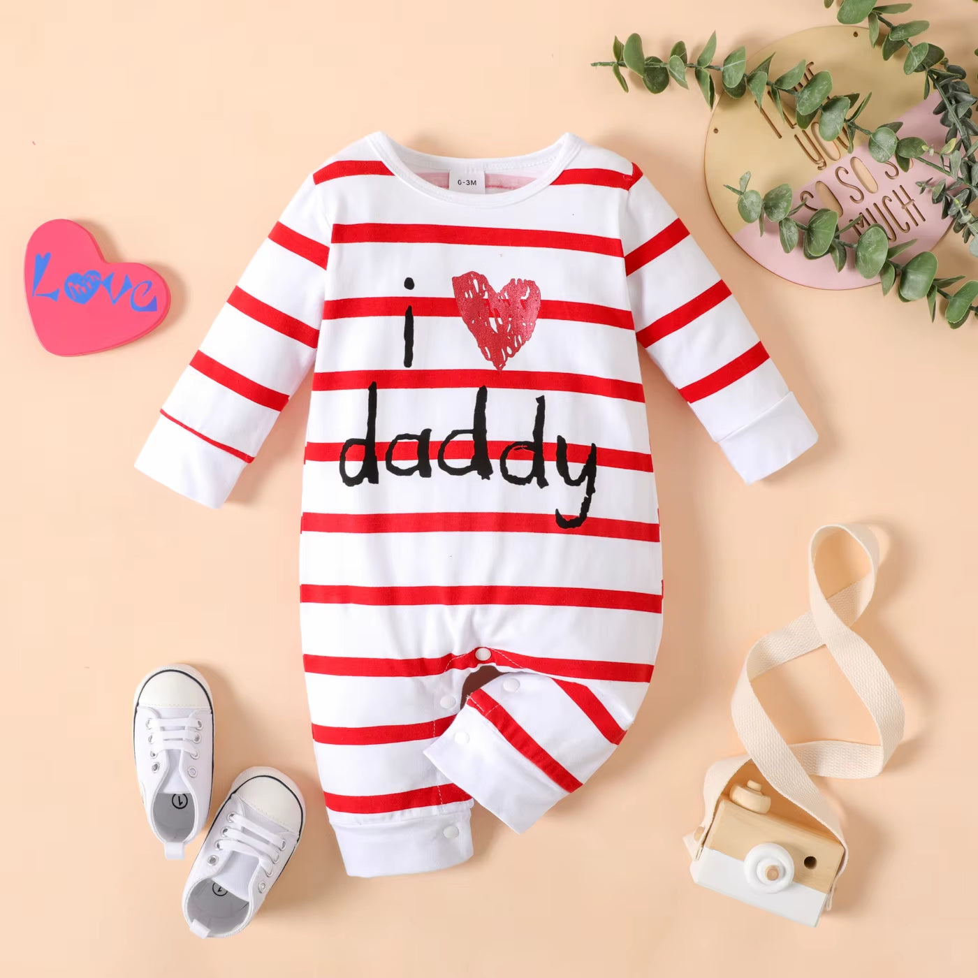 HeartWhisper – Cotton Long-Sleeve Printed Baby Jumpsuit