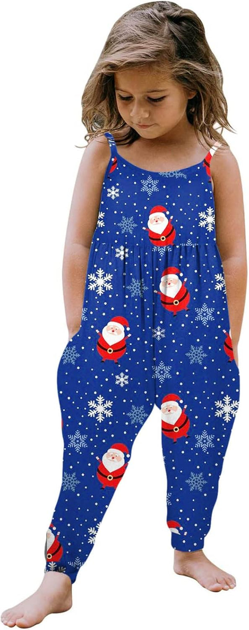 Girls Jumpsuit Toddler Baby Kids Cartoon Christmas Santa Gnome Jumpsuit Strap Romper,Kids One-Piece Clothes L18