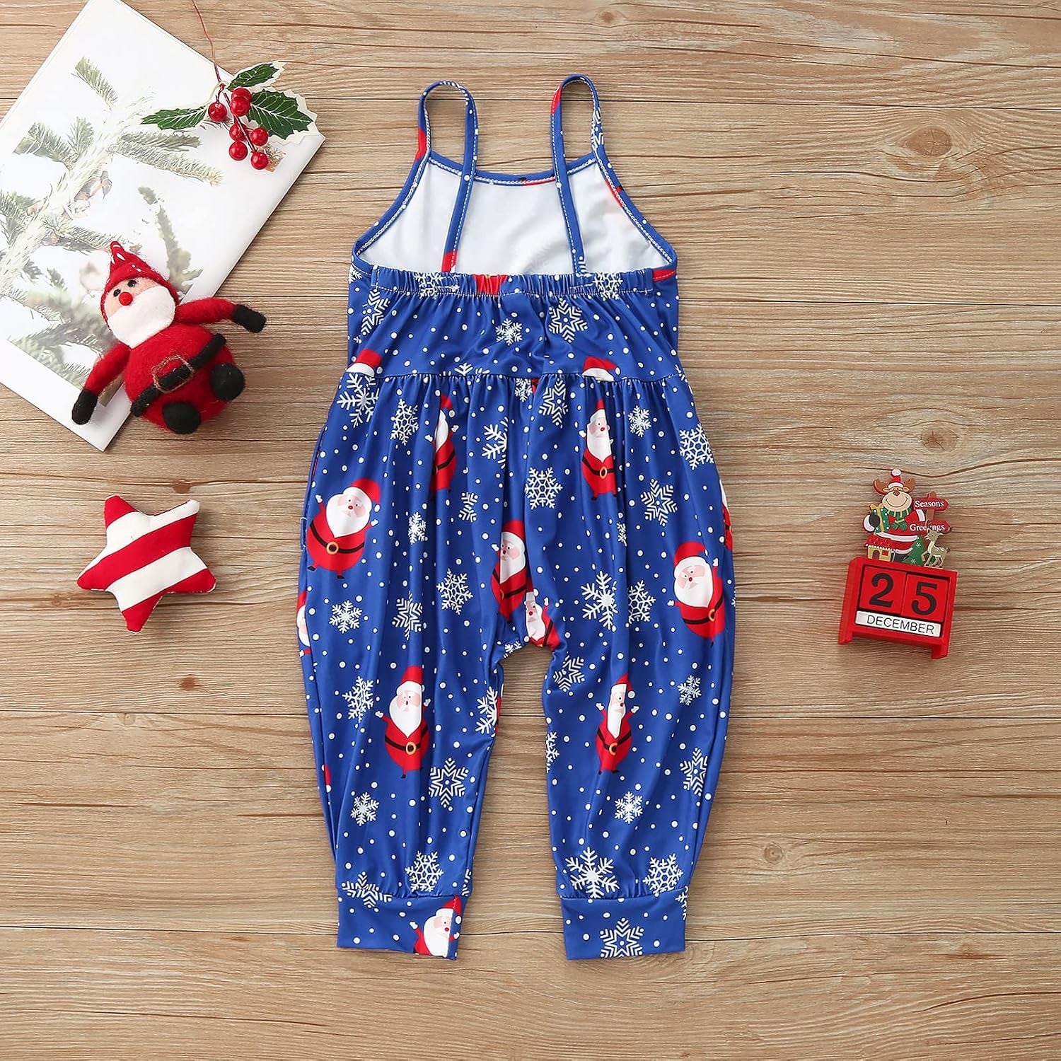 Girls Jumpsuit Toddler Baby Kids Cartoon Christmas Santa Gnome Jumpsuit Strap Romper,Kids One-Piece Clothes L18