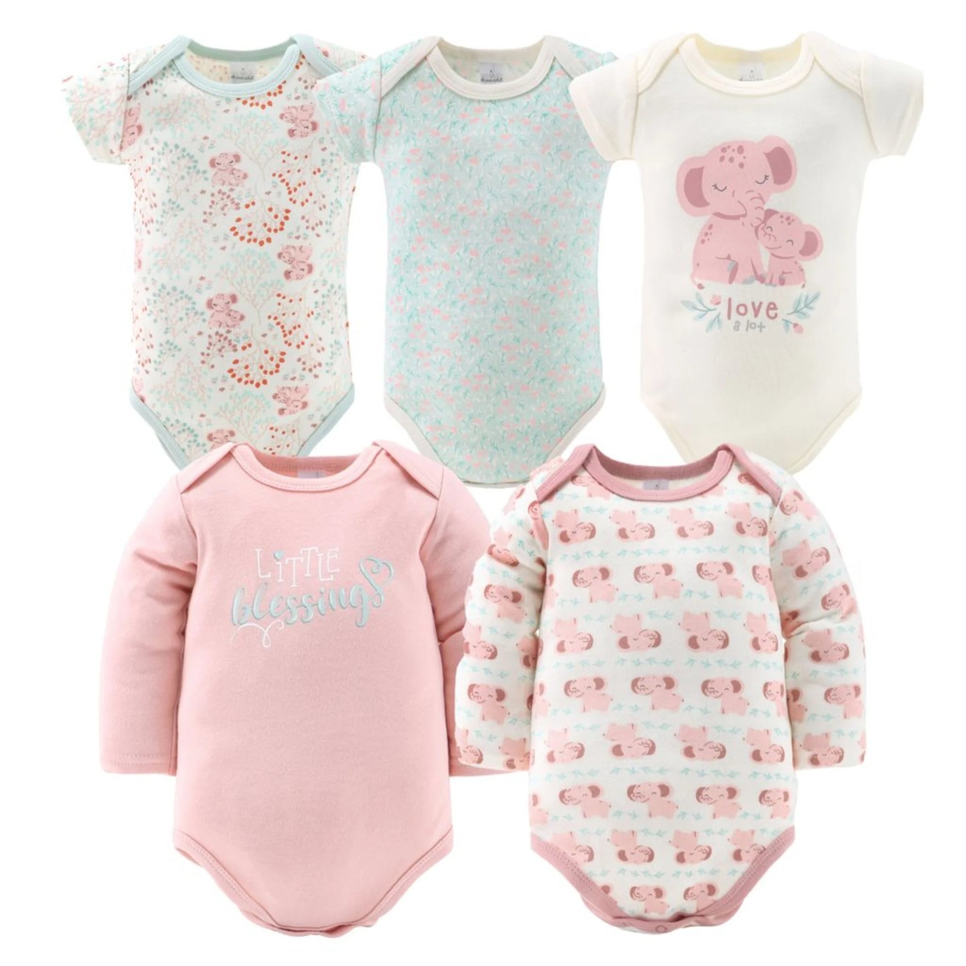 Newborn Layette Gift Set, Pink Floral Elephant, 30 Essential Pieces, 0-3 Months